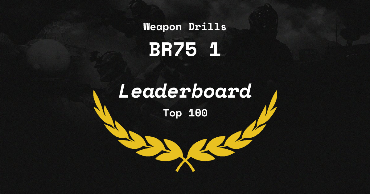 BR75 1 - Weapon Drills Leaderboard